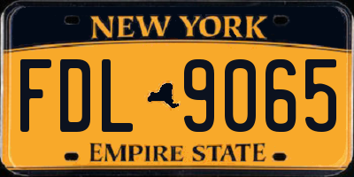 NY license plate FDL9065