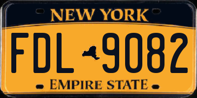 NY license plate FDL9082