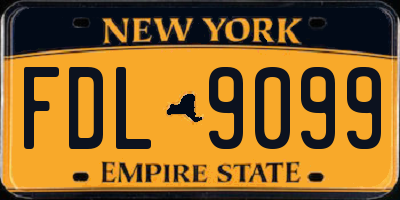 NY license plate FDL9099