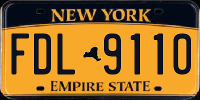 NY license plate FDL9110