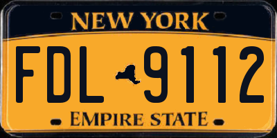 NY license plate FDL9112