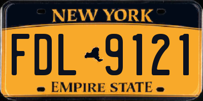 NY license plate FDL9121