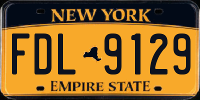 NY license plate FDL9129