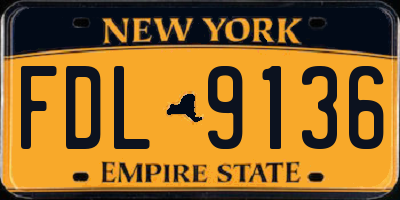 NY license plate FDL9136
