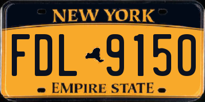 NY license plate FDL9150
