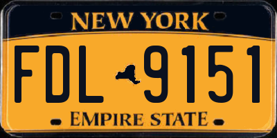 NY license plate FDL9151