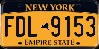 NY license plate FDL9153