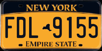 NY license plate FDL9155
