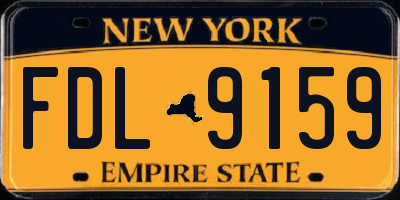 NY license plate FDL9159