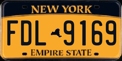 NY license plate FDL9169