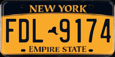 NY license plate FDL9174