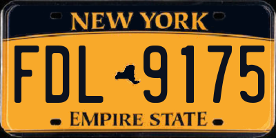 NY license plate FDL9175