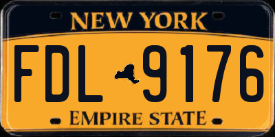 NY license plate FDL9176