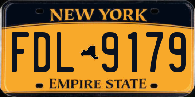 NY license plate FDL9179