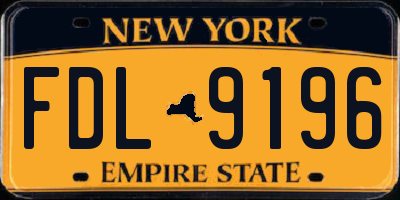 NY license plate FDL9196