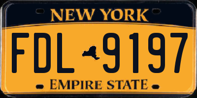 NY license plate FDL9197