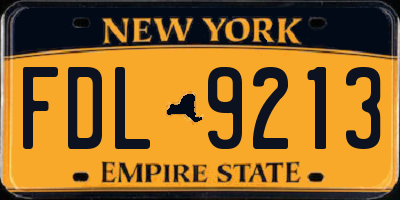 NY license plate FDL9213