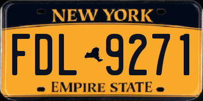 NY license plate FDL9271
