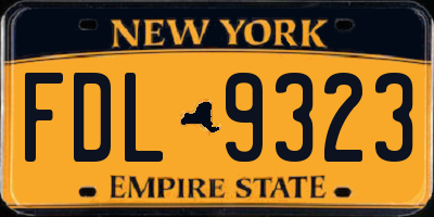 NY license plate FDL9323