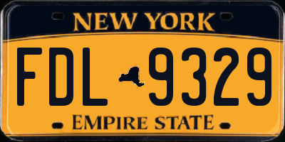 NY license plate FDL9329