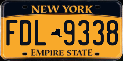 NY license plate FDL9338