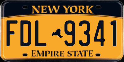 NY license plate FDL9341