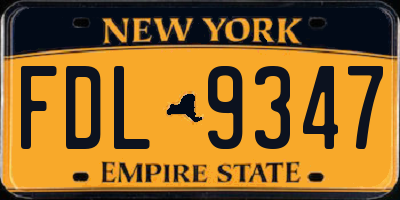 NY license plate FDL9347