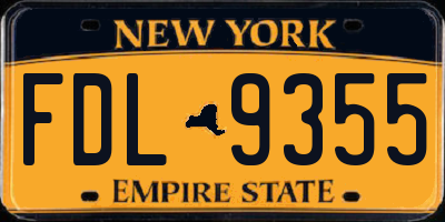 NY license plate FDL9355