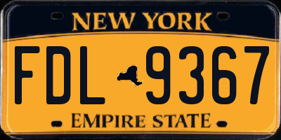 NY license plate FDL9367