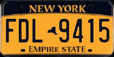 NY license plate FDL9415