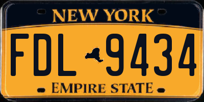 NY license plate FDL9434