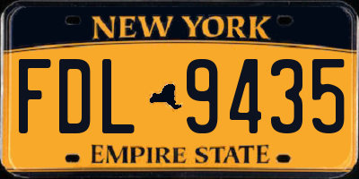NY license plate FDL9435