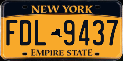 NY license plate FDL9437