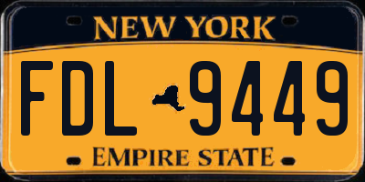 NY license plate FDL9449