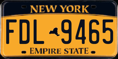 NY license plate FDL9465