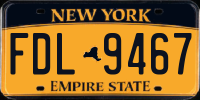 NY license plate FDL9467