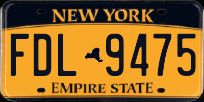 NY license plate FDL9475
