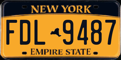 NY license plate FDL9487