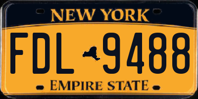 NY license plate FDL9488