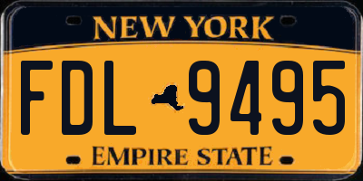 NY license plate FDL9495