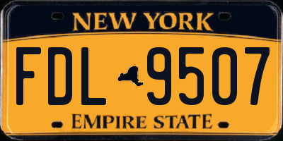 NY license plate FDL9507