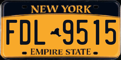 NY license plate FDL9515