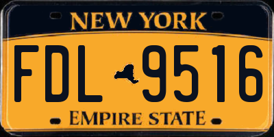 NY license plate FDL9516