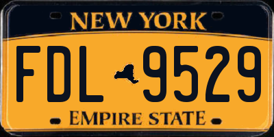 NY license plate FDL9529