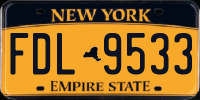 NY license plate FDL9533