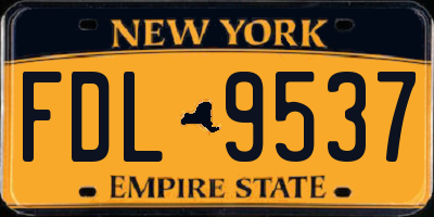 NY license plate FDL9537