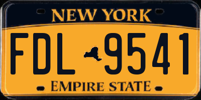 NY license plate FDL9541