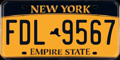 NY license plate FDL9567