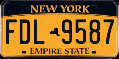 NY license plate FDL9587