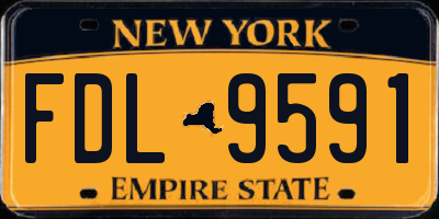 NY license plate FDL9591